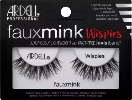 ARDELL - FAUX MINK - Luxuriously Lightweight with invisiband - Artificial strip eyelashes - WISPIES