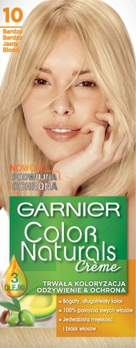 GARNIER - COLOR NATURALS Creme - Trwała, odżywcza koloryzacja do włosów - 10 Bardzo Bardzo Jasny Blond