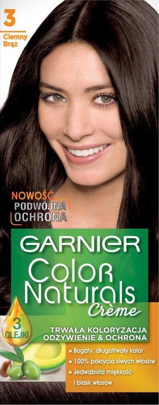 GARNIER - COLOR NATURALS Creme - Permanent, nourishing hair coloring - 3 Dark  Brown