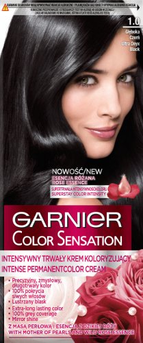 GARNIER - COLOR SENSATION - Trwały krem koloryzujący do włosów - 1.0 Głęboka Czerń