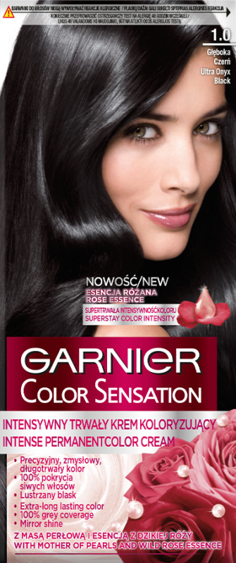 Garnier Color Sensation Permanent Hair Coloring Cream 1 0 Ultra Onyx Black