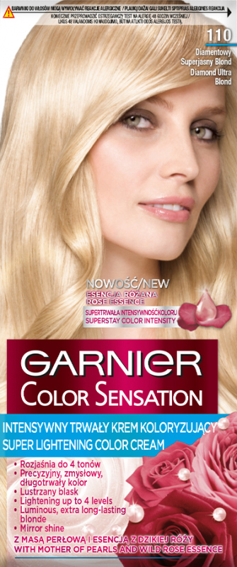 Garnier Color Sensation Permanent Hair Coloring Cream 110 Diamond Ultra Blonde