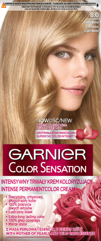 GARNIER - SENSATION Permanent hair color cream - 8.0 Luminous Light Blond