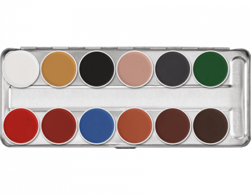 KRYOLAN - AQUACOLOR - Palette of 12 watercolors for face painting - ART. 1104 - B