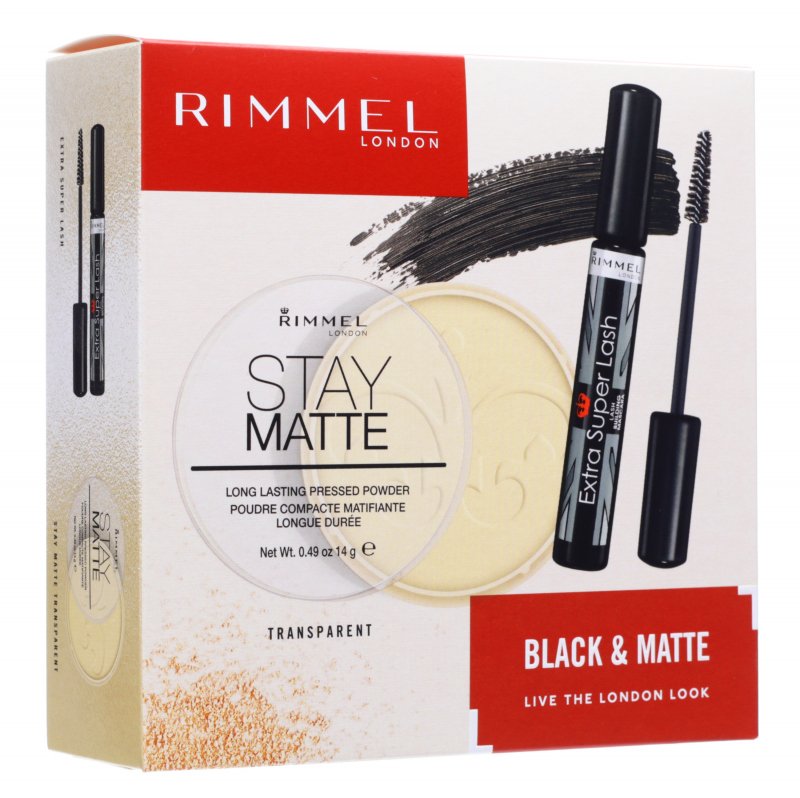 RIMMEL BLACK & MATTE Makeup cosmetics gift set Ink + Powder