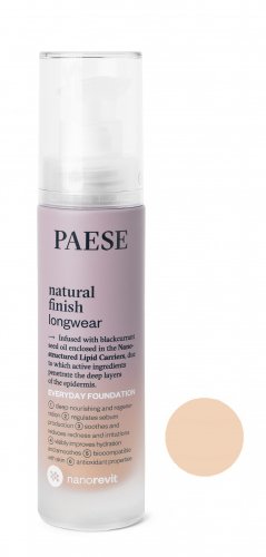PAESE - Nanorevit - Natural Finish Longwear - Everyday Foundation - Face foundation- 30 ml - 03 SAND