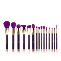 JESSUP - Colorful Brushes Set - Set of 15 make-up brushes - T114 Purple / Dark Violet