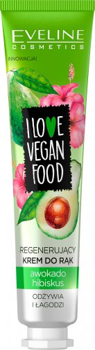 Eveline Cosmetics - I LOVE VEGAN FOOD - Regenerating hand cream - Avocado & Hibiscus - 50 ml