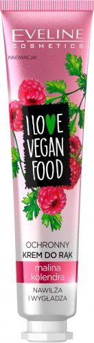 Eveline Cosmetics - I LOVE VEGAN FOOD - Nawilżająco-wygładzający ochronny krem do rąk - Malina & Kolendra - 50 ml