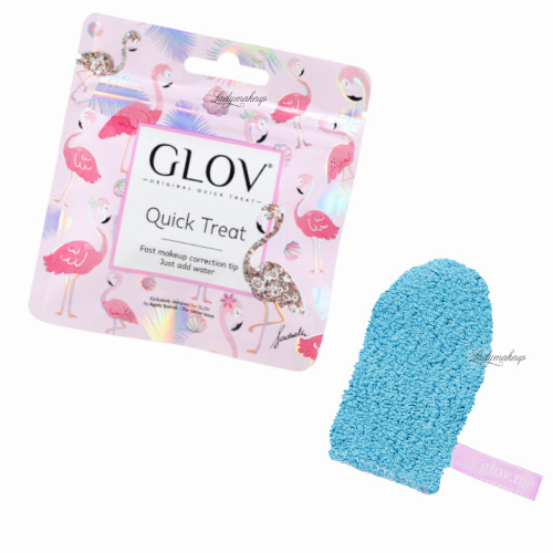 GLOV - QUICK TREAT Limited Unicorn Edition - Bouncy Blue - Mini rękawica do demakijażu - SPORTOWY BŁĘKIT