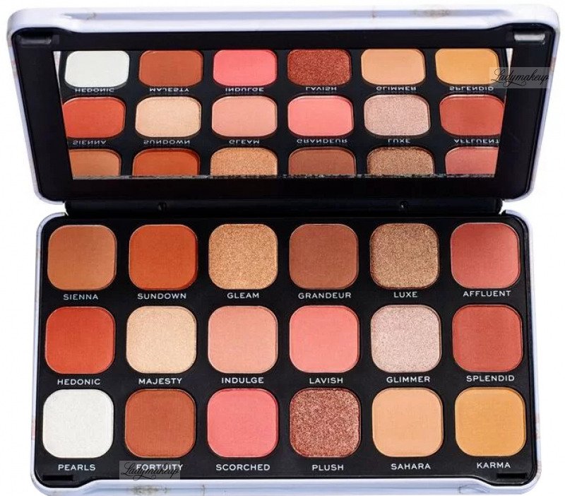 MAKEUP REVOLUTION - FOREVER FLAWLESS - SHADOW PALETTE - 18 eyeshadows -  DECADENT