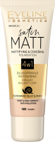 Eveline Cosmetics - SATIN MATT FOUNDATION - 4-in-1 matting and covering face foundation - 101 - IVORY - 101 - IVORY