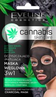 Eveline Cosmetics - Cannabis Skincare Mask - Oczyszczająco-matująca maska węglowa 3w1 - 7 ml