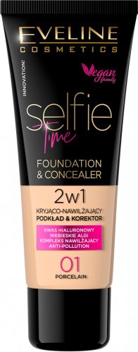 Eveline Cosmetics - SELFIE TIME - FOUNDATION & CONCEALER - Kryjąco-nawilżający podkład i korektor do twarzy - 30 ml