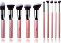 JESSUP - Kabuki Brushes Set - Set of 10 make-up brushes - T068 Pink / Silver