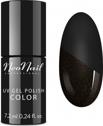 NeoNail - UV GEL POLISH - TOP GLOW GOLD - Top / Topcoat with shiny particles - 7.2 ml - ART. 7240-7