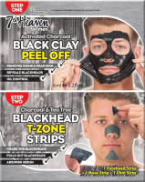 7th Heaven (Montagne Jeunesse) - Men Duo Peel Off - Black Clay + Blackhead T-Zone - Zestaw do oczyszczania twarzy dla mężczyzn Peel Off - Maska Black Clay + Plastry Blackhead T-Zone
