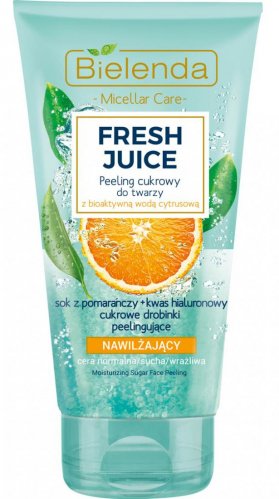 Bielenda - Fresh Juice - Moisturizing Sugar Face Peeling -  Nawilżający peeling cukrowy do twarzy z bioaktywną wodą cytrusową - 150 g