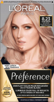 L'Oréal - Préférence - 8.23 - SANTORINI - MEDIUM ROSE GOLD - Farba do włosów - Trwała koloryzacja - Jasny blond opalizująco-złocisty