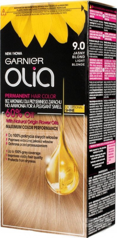 GARNIER- OLIA PERMANENT HAIR COLOR - 9.0 LIGHT BLONDE - Hair dye -  Permanent hair color - Light blond