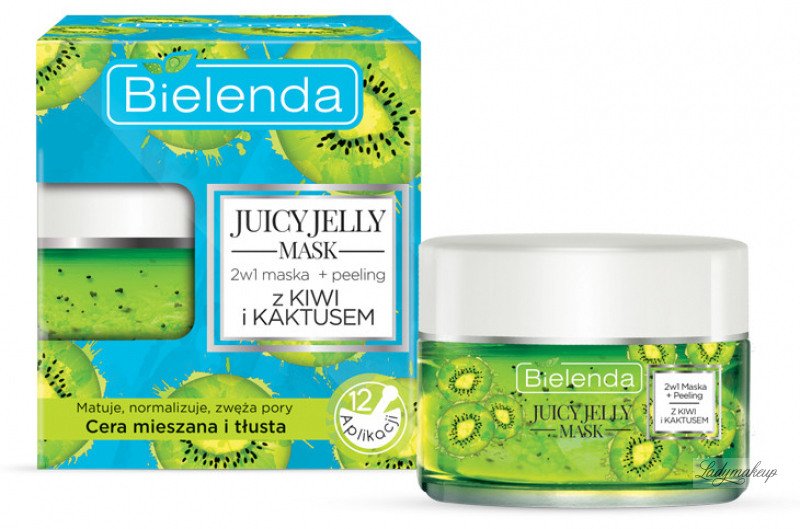 Bielenda - Juicy Jelly Mask Cleansing Mask + Exfoliation 2in1 with Kiwi Cactus 2in1 mask +