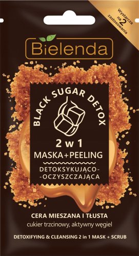 Bielenda - Black Sugar Detox - Detoxifing & Cleansing - 2in1 Mask + Scrub - 2w1 Detoksykujaco-oczyszczajaca maska + peeling 