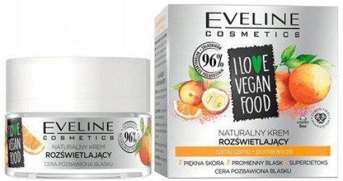 Eveline Cosmetics - I LOVE VEGAN FOOD - Naturalny krem rozświetlający - Camu camu i pomarańcza - 50 ml