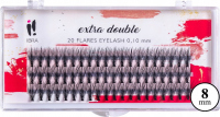 Ibra - EXTRA DOUBLE - 20 FLARE EYELASH KNOT-FREE - Tufts of artificial eyelashes - 8 mm - 8 mm