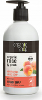 ORGANIC SHOP - NOURISHING HAND SOAP - Nawilżające mydło do rąk w płynie z różą i brzoskwinią - Rose Peach - 500 ml