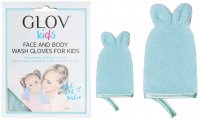 GLOV - Kids - FACE AND BODY WASH GLOVES FOR KIDS - Zestaw 2 rękawic zmywających zabrudzenia do twarzy i ciała dziecka - Bouncy Blue