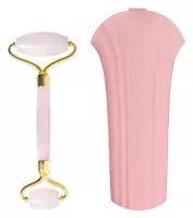 Lash Brow - Kwarcowy roller / masażer do twarzy - Różowy Premium + SILIKONOWY POKROWIEC