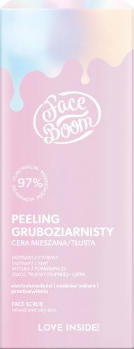 BodyBoom - Face Boom - FACE SCRUB - Peeling gruboziarnisty - Cera mieszana i tłusta - 50 g