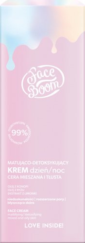 BodyBoom ​​- Face Boom - FACE CREAM - Mattifying and detoxifying cream for combination and oily skin - Day and Night - 50 ml