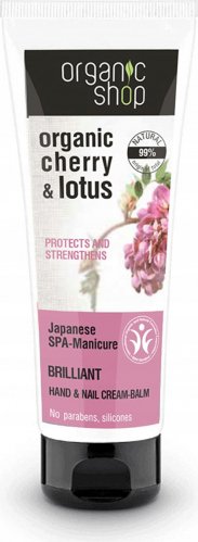 ORGANIC SHOP - Brillaiant Hand & Nail Cream-Balm - Cherry and lotus hand and nail cream - Japanese SPA-Manicure - 75 ml