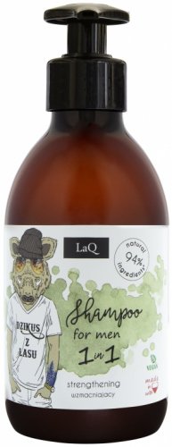 LaQ -  Shampoo for Men 1in1 - Naturalny, wzmacniający szampon do włosów dla mężczyzn - "Dzikus z lasu" - 300 ml