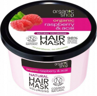 ORGANIC SHOP - Natural Volumising Hair Mask - Vibrant Raspberry & Acai - Maska do włosów zwiększająca objętość - Malina i jagody - 250 ml
