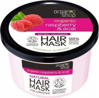 ORGANIC SHOP - Natural Volumising Hair Mask - Vibrant Raspberry & Acai - Volume mask for hair - Raspberry and blueberries - 250 ml