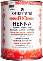 ORIENTANA - BIO HENNA - 100% Naturalna roślinna farba do włosów krótkich i półdługich - Mahoniowa Czerwień - 50 g