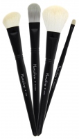 Maestro - Set of 4 Makeup Brushes - BLACK & WHITE