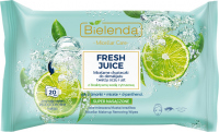 Bielenda - Micellar Care - Fresh Juice - Micelarne chusteczki do demakijażu twarzy, oczu i ust z bioaktywną wodą cytrusową - 20 szt. - LIMONKA
