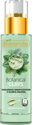 Bielenda - Botanical Clays - Vegan Serum Booster - Vegan face serum with green clay - Mixed and oily skin - 30 ml