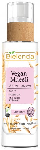 Bielenda - Vegan Muesli Serum - Matujące serum do cery mieszanej, tłustej i wrażliwej - 30 ml
