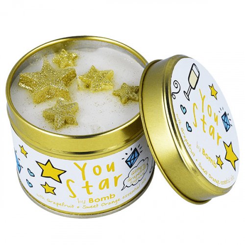 Bomb Cosmetics - You Star Tinned Candle - Ręcznie wytwarzana świeca zapachowa z olejkami eterycznymi - GWIAZDKA