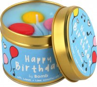 Bomb Cosmetics - Happy Birthday Tinned Candle - Hand made scented candle with essential oils - BIRTHDAY